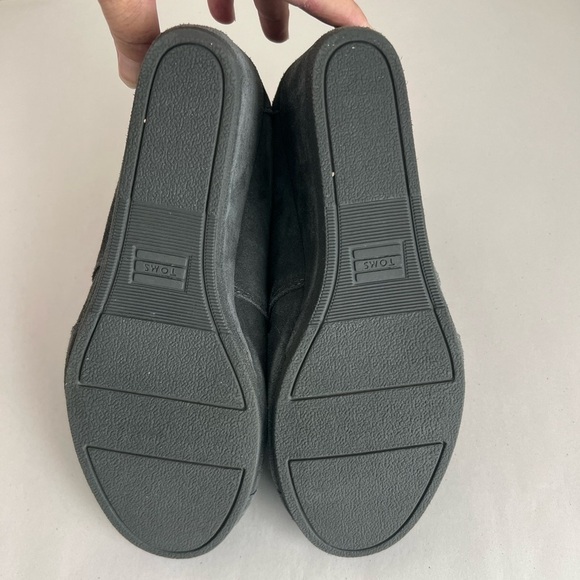 Toms Womens Kala Ankle Boots Booties Gray Wedge Heel Cap Toe Lace Up size 9 - Picture 8 of 11